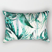 Load image into Gallery viewer, Tropical Plants Flowers Beauty Pattern Pillow Covers Short Plush Tropical Palm Leaves Throw Pillow Cover Summer Exotic Jungle Plant Tropical Palm On The Geometric Cotton LinGEOen Decorative Rectangular Pillowcase Rectangle Small Pillow Cases
