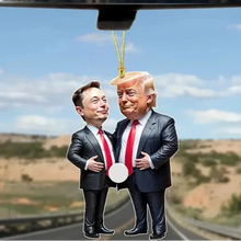 Load image into Gallery viewer, Trump &amp; Musk Acrylic Hanging Ornament
