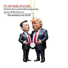 Load image into Gallery viewer, Trump &amp; Musk Acrylic Hanging Ornament
