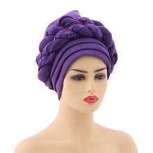Load image into Gallery viewer, Turbans Pleated Soft Beanie Headwrap Lightweight African Hat Arab Wrap Elegant Muslim Turban Scarf Women Hijabs Hair Accessories Cap bonnet for Women
