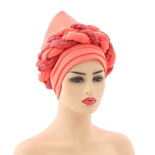 Load image into Gallery viewer, Turbans Pleated Soft Beanie Headwrap Lightweight African Hat Arab Wrap Elegant Muslim Turban Scarf Women Hijabs Hair Accessories Cap bonnet for Women
