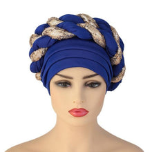 Load image into Gallery viewer, Turbans Pleated Soft Beanie Headwrap Lightweight African Hat Arab Wrap Elegant Muslim Turban Scarf Women Hijabs Hair Accessories Cap bonnet for Women
