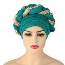 Load image into Gallery viewer, Turbans Pleated Soft Beanie Headwrap Lightweight African Hat Arab Wrap Elegant Muslim Turban Scarf Women Hijabs Hair Accessories Cap bonnet for Women
