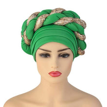 Load image into Gallery viewer, Turbans Pleated Soft Beanie Headwrap Lightweight African Hat Arab Wrap Elegant Muslim Turban Scarf Women Hijabs Hair Accessories Cap bonnet for Women
