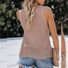 Load image into Gallery viewer, Tutorutor Women's Sleeveless V Neck Sweater
