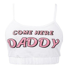 Load image into Gallery viewer, Two Piece Set Fashion COME HERE DADDY Letter Print Tank Top Sleeveless Summer Cropped Bikini Women's 2Pcs Come Here Yes Daddy Please Printed Bikini Swimsuit Bathing Suit Padded Bra Top Panty Set Swimwear
