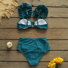 Load image into Gallery viewer, Two-Pieces Women  Push-Up Padded Bra Ruffles Bandage Bikini Set Swimsuit  Women's Bathing Suits Ruffles Flounce Bikini Sets Low Rise Two Piece Swimsuit Swimwear Bathing Suit Beachwear
