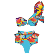 Load image into Gallery viewer, Two-Pieces Women  Push-Up Padded Bra Ruffles Bandage Bikini Set Swimsuit  Women's Bathing Suits Ruffles Flounce Bikini Sets Low Rise Two Piece Swimsuit Swimwear Bathing Suit Beachwear
