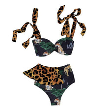 Load image into Gallery viewer, Two-Pieces Women  Push-Up Padded Bra Ruffles Bandage Bikini Set Swimsuit  Women's Bathing Suits Ruffles Flounce Bikini Sets Low Rise Two Piece Swimsuit Swimwear Bathing Suit Beachwear
