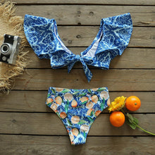 Load image into Gallery viewer, Two-Pieces Women  Push-Up Padded Bra Ruffles Bandage Bikini Set Swimsuit  Women's Bathing Suits Ruffles Flounce Bikini Sets Low Rise Two Piece Swimsuit Swimwear Bathing Suit Beachwear
