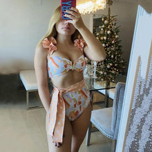 Load image into Gallery viewer, Two-Pieces Women  Push-Up Padded Bra Ruffles Bandage Bikini Set Swimsuit  Women's Bathing Suits Ruffles Flounce Bikini Sets Low Rise Two Piece Swimsuit Swimwear Bathing Suit Beachwear
