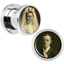 Load image into Gallery viewer, Undead Bride and Groom Halloween Plug Set 0G
