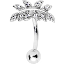 Load image into Gallery viewer, Clear Gem Sprouting Ivy Leaf Belly Ring
