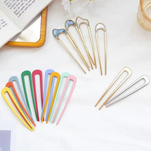 Load image into Gallery viewer, U Shape Hair Sticks Women Hairclip Simplicity Colorful Girls Hairpins Hair Sticks Hair Accessories Headwear French Hair Pin Hairstyle Chignon for Women
