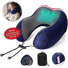 Load image into Gallery viewer, U-Shape Travel Pillow Pure Memory Foam Neck Pillow for Airplane Office Nap Cervical Pillows Flight Sleeping Head Neck Support Memory Cotton Neck Pillow Cervical Vertebra Travel Portable Noon Break Aircraft Neck Pillow For Traveling
