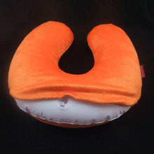 Load image into Gallery viewer, U Shaped Travel Pillow Car Air Flight Inflatable Pillows Neck Support Headrest Cushion Soft Nursing Cushion Black Memory Foam U-Shaped pillow Slow Rebound Neck Pillow Nap Airplane Pillow Travel Cartoon Memory U-Shaped Headrest
