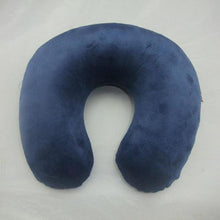 Load image into Gallery viewer, U Shaped Travel Pillow Car Air Flight Inflatable Pillows Neck Support Headrest Cushion Soft Nursing Cushion Black Memory Foam U-Shaped pillow Slow Rebound Neck Pillow Nap Airplane Pillow Travel Cartoon Memory U-Shaped Headrest
