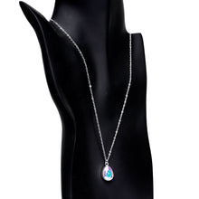 Load image into Gallery viewer, Silver Plated Purple Raindrop Necklace Created with Crystals
