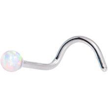 Load image into Gallery viewer, White 2.5mm Synthetic Opal Ball Anodized Left Nose Screw 4 Pack Set

