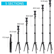 Load image into Gallery viewer, UBeesize 51" Extendable Tripod Stand with Bluetooth Remote
