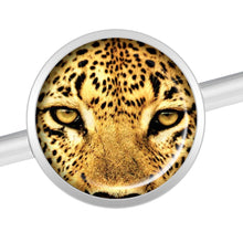 Load image into Gallery viewer, 14G Full Color Leopard Eyes Industrial Barbell 37mm
