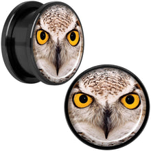 Load image into Gallery viewer, Full Color Owl Black Anodized Screw Fit Plug Set 18mm
