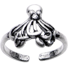 Load image into Gallery viewer, Silver Plated Silly Octopus Toe Ring
