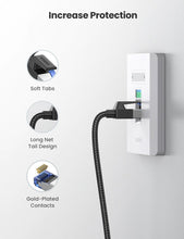 Load image into Gallery viewer, Elegant Black Ethernet Cable CAT8 40Gbps 2000MHz CAT 8 Networking Nylon Braided Internet LAN Network Cable With Gold Silver Plated RJ45 Connector Cord For Router TV
