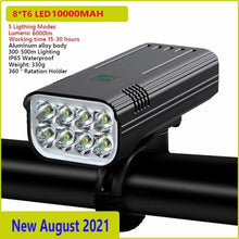 Load image into Gallery viewer, Ultra Bright Bicycle Light USB Rechargeable LED Bike Headlight Waterproof Bike Flashlight USB Rechargeable Bike Lights Front And Back 8 LED Bicycle Lights Front 5 Light Modes 15-30 Hours Working Time
