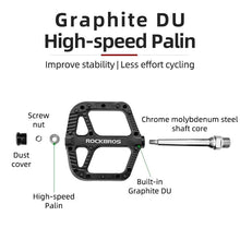 Load image into Gallery viewer, Ultralight Seal Bearings Bicycle Bike Pedals Cycling Nylon Road Pedals Flat Platform Bicycle Parts Accessories Pedals Mountain Bike Pedals Lightweight Nylon Fiber Bicycle Platform Pedals For Mountain Bike
