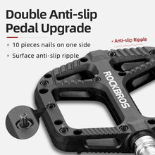 Load image into Gallery viewer, Ultralight Seal Bearings Bicycle Bike Pedals Cycling Nylon Road Pedals Flat Platform Bicycle Parts Accessories Pedals Mountain Bike Pedals Lightweight Nylon Fiber Bicycle Platform Pedals For Mountain Bike
