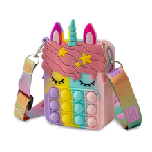 Load image into Gallery viewer, Unicorn Pop-it Bubble Fidget Handbag for Kids
