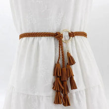 Load image into Gallery viewer, Unique Classic PU Leather Tie Strap Waist Belt For Women Modern Rope Style Design Ladies Waistbands
