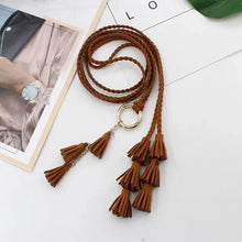 Load image into Gallery viewer, Unique Classic PU Leather Tie Strap Waist Belt For Women Modern Rope Style Design Ladies Waistbands

