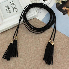 Load image into Gallery viewer, Unique Classic PU Leather Tie Strap Waist Belt For Women Modern Rope Style Design Ladies Waistbands
