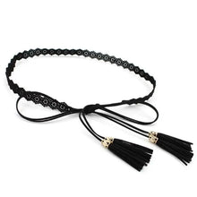 Load image into Gallery viewer, Unique Classic PU Leather Tie Strap Waist Belt For Women Modern Rope Style Design Ladies Waistbands
