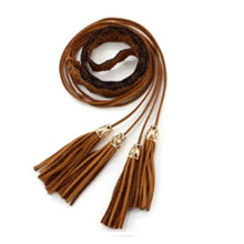 Load image into Gallery viewer, Unique Classic PU Leather Tie Strap Waist Belt For Women Modern Rope Style Design Ladies Waistbands
