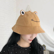 Load image into Gallery viewer, Unique Design Frog Bucket Hat for Women Summer Autumn Plain Female Panama Outdoor Hiking Beach Fishing Cap Sunscreen Woman Sunhat
