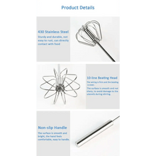 Load image into Gallery viewer, Unique Design Semi-automatic Egg Beater 304 Stainless Steel Egg Whisk Manual Hand Mixer Self Turning Egg Stirrer Kitchen Accessories Egg Tools
