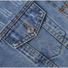 Load image into Gallery viewer, Unique Design Women's Denim Cropped Jacket Female Pockets Hole Short Jean Jackets Ladies Fashionable Button Casual Solid Coats
