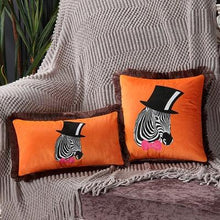 Load image into Gallery viewer, Unique Designed European American Luxury Printed Polyester Cushion Cover Horse printed Lumbar Cover Tassel Edge Modern Throw Pillow Covers Square Decorative Set Cushion Covers For Home Bed Couch Sofa Bench
