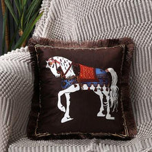 Load image into Gallery viewer, Unique Designed European American Luxury Printed Polyester Cushion Cover Horse printed Lumbar Cover Tassel Edge Modern Throw Pillow Covers Square Decorative Set Cushion Covers For Home Bed Couch Sofa Bench
