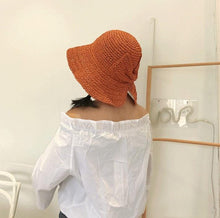 Load image into Gallery viewer, Unique Fashionable Bow Sun Hat Wide Floppy Summer Hats For Women Beach Straw Modern Bucket Hat Women's Summer Foldable Wide Breathable Outdoor Sun Hat
