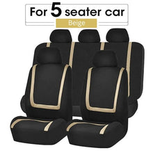 Load image into Gallery viewer, Unique Flat Cloth Car Seat Cover Detachable Headrests Solid Bench Flat Cloth Car Seat Cover Car Seat Covers Full Set Flat Cloth Full Set Car Seat Covers Front Rear Split Bench Protection Interior Accessories Universal Car Seat Cover Universal Fit for Cars
