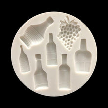Load image into Gallery viewer, Unique Silicone Red Wine Bottle Grape Shape Silicone Mold Fondant Cake Mold Baking Tools Very Small Cute Wine Bottle Grape Pot For Cake Fondant Baking Biscuit Tray
