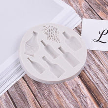 Load image into Gallery viewer, Unique Silicone Red Wine Bottle Grape Shape Silicone Mold Fondant Cake Mold Baking Tools Very Small Cute Wine Bottle Grape Pot For Cake Fondant Baking Biscuit Tray
