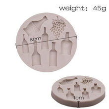 Load image into Gallery viewer, Unique Silicone Red Wine Bottle Grape Shape Silicone Mold Fondant Cake Mold Baking Tools Very Small Cute Wine Bottle Grape Pot For Cake Fondant Baking Biscuit Tray
