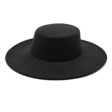 Load image into Gallery viewer, Unique Style Fedora Hats For Women Retro New Trendy Wide Brim Cap For Summer Party Women's Hat Big Fedora Hat Luxury Wedding Hats Flat Top Hat
