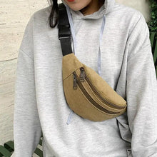 Load image into Gallery viewer, Unisex Casual Canvas Waist Bag Functional Comfortable Waist Bag Classic Waterproof Cross Body Traveling Bag
