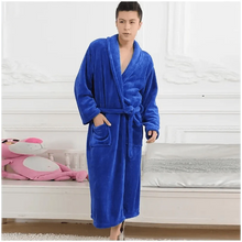 Load image into Gallery viewer, Unisex Comfortable Fleece Soft Bathrobes Elegant Sleepwear For Men And Women Winter Indoor Warm Bathrobe

